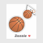 Basketball und Korb Aufkleber (Blatt)