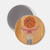Basketball und Korb Magnet (Vorderseite/Rückseite)