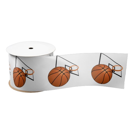 Basketball und Korb Satinband (Spule)