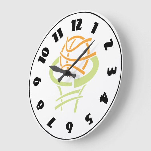 Basketball und Netzuhr Große Wanduhr (Winkel)