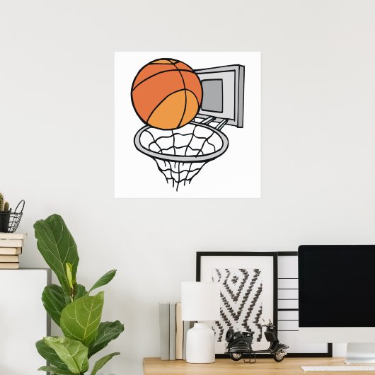 Basketball und Netzvektorgrafik Poster (Heimbüro)