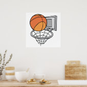 Basketball und Netzvektorgrafik Poster (Küche)