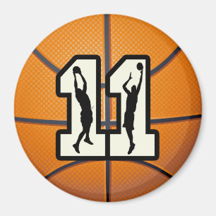 Basketball und Spieler der Nr.-11 Magnet
