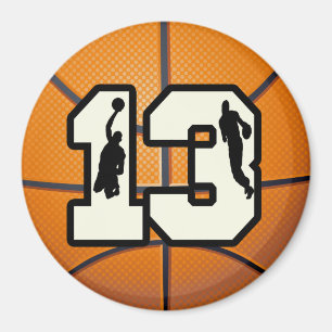 Basketball und Spieler der Nr.-13 Magnet