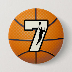 Basketball und Spieler der Nr.-7 Button