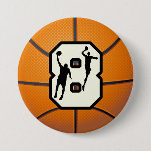 Basketball und Spieler der Nr.-8 Button