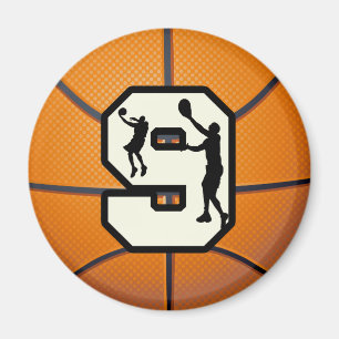 Basketball und Spieler der Nr.-9 Magnet