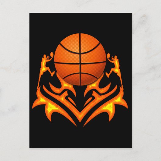BASKETBALL UND SPIELER POSTKARTE (Vorderseite)