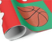 Basketball und Weihnachtsbällchen Weihnachten Geschenkpapier (Rolleneckpunkt)