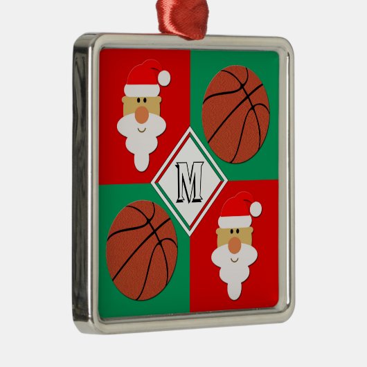 Basketball und Weihnachtsschreiben Weihnachten Ornament Aus Metall (Rechts)