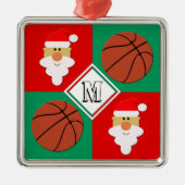 Basketball und Weihnachtsschreiben Weihnachten Ornament Aus Metall (Vorne)