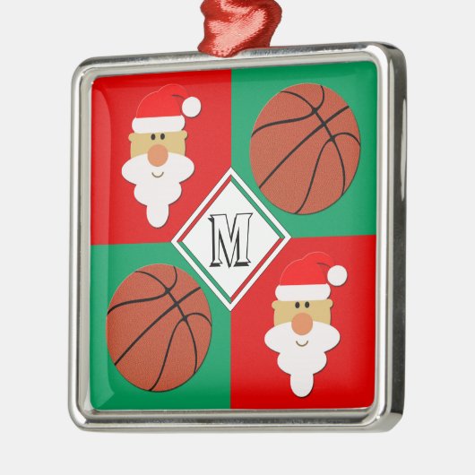 Basketball und Weihnachtsschreiben Weihnachten Ornament Aus Metall (Links)