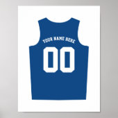 Basketball Uniform Poster personalisieren Blue (Vorne)
