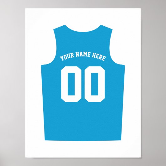 Basketball Uniform Poster personalisieren Light Bl (Vorne)
