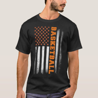 Basketball US Flagge Basketball Männer Jungen T-Shirt