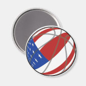 BASKETBALL USA FLAG PATRIOTIC MAGNET (Vorderseite/Rückseite)