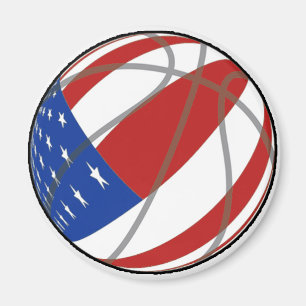 BASKETBALL-USA-FLAGGE PATRIOTISCH MAGNET
