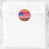 Basketball (USA) Runder Aufkleber (Tasche)