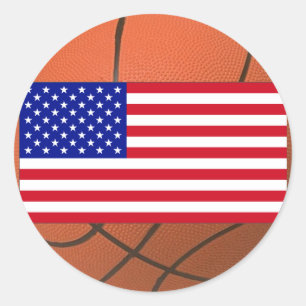 Basketball (USA) Runder Aufkleber