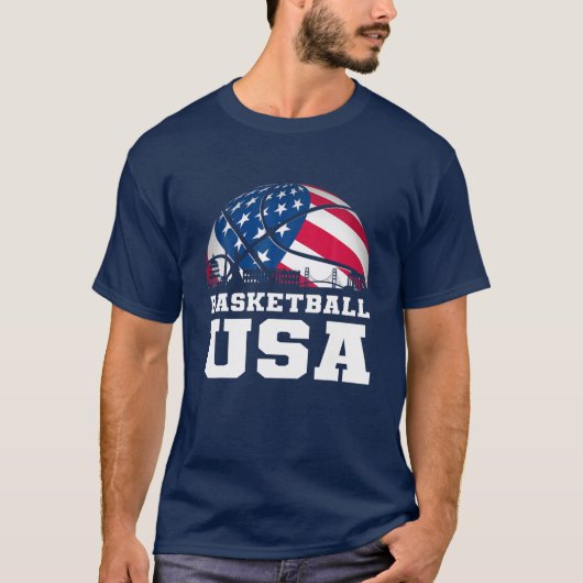 Basketball USA Support Team T USA Flag Dream T-Shirt (Vorderseite)
