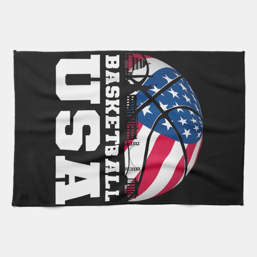 Basketball USA Support Team Tshirt USA Flag Dr. Geschirrtuch (Horizontal)