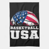 Basketball USA Support Team Tshirt USA Flag Dr. Geschirrtuch (Vertikal)
