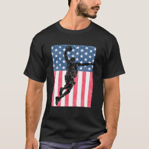 Basketball USA Vintage amerikanische Flagge 4. Jul T-Shirt