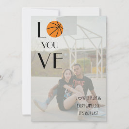 Basketball Valentine Foto Moderner Spaß Feiertagskarte