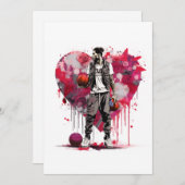 Basketball Valentinkarte Feiertagskarte (Vorne/Hinten)