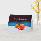 Basketball Valentinstag Basketball mit Liebe Karte (Gelbe Blume)