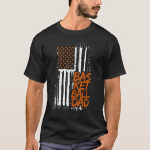Basketball Vater Coach Man USA Flag Patrioter Spie T-Shirt