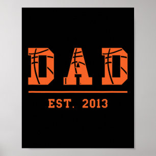 Basketball-Vater Est 2013 Vater Vatertag Geburtsta Poster