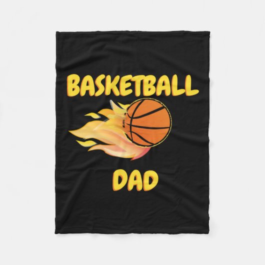 Basketball-Vater Fiery Basketball Geschenkdesign Fleecedecke (Vorderseite)