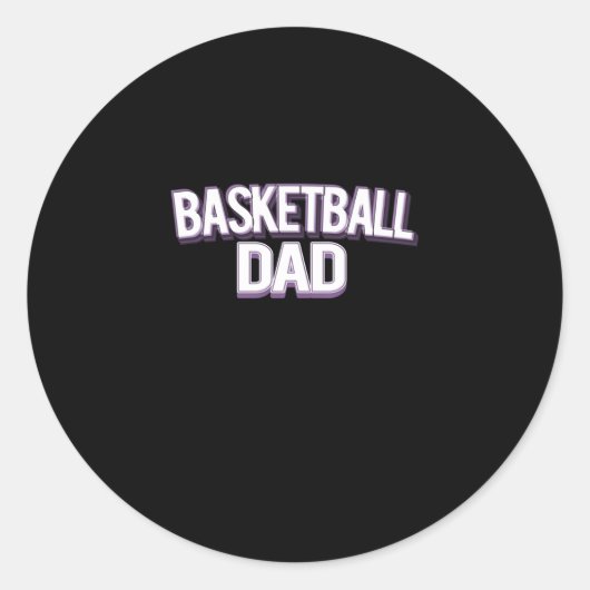 Basketball Vater - Funny Daddy Runder Aufkleber (Vorderseite)