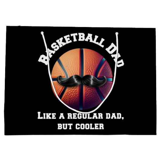 Basketball-Vater Große Geschenktüte (Rückseite)