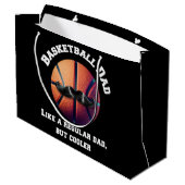 Basketball-Vater Große Geschenktüte (Rückseite Schrägansicht)