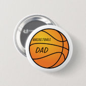 Basketball-Vater-Knopf Button (Vorne & Hinten)