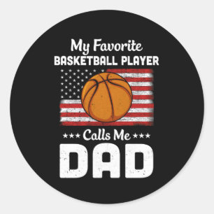 Basketball-Vater Meine Lieblings-Basketball-Spiele Runder Aufkleber