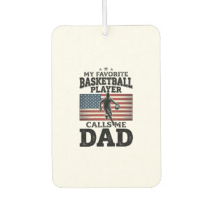 Basketball-Vater-Patriotisches-Vintage-Gravur-T-Sh Autolufterfrischer