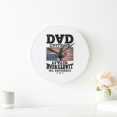 Basketball-Vater-Patriotisches-Vintage-Gravur-T-Sh Große Wanduhr (Zuhause)