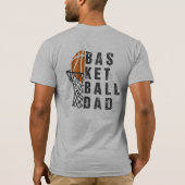 Basketball Vater Retro Text Design T-Shirt (Rückseite)
