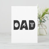 Basketball Vater Vatertag Basketballgeschenk Einladung (Stehend Vorderseite)