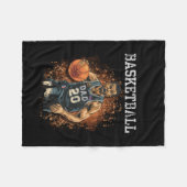 Basketball Vater Vintag Fleecedecke (Vorderseite (Horizontal))