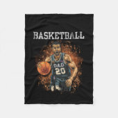 Basketball Vater Vintag Fleecedecke (Vorderseite)
