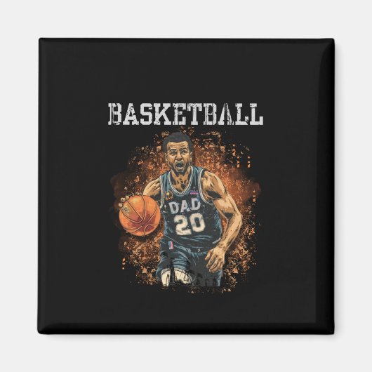 Basketball Vater Vintag Magnet (Vorne)