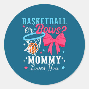 Basketball verbeugt sich Mama liebt dich Geschlech Runder Aufkleber