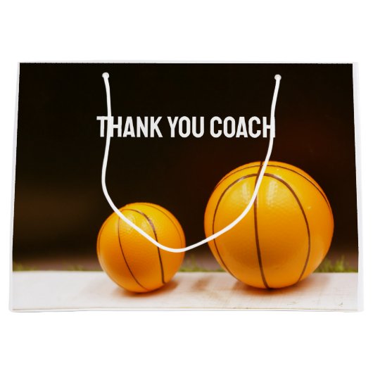 Basketball Vielen Dank Coach große Geschenktasche Große Geschenktüte (Vorderseite)