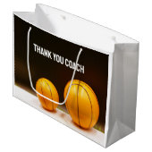 Basketball Vielen Dank Coach große Geschenktasche Große Geschenktüte (Vorderseite Schrägansicht)