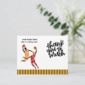 Basketball Vielen Dank Karte für den Spieler (Stehend Vorderseite)