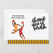 Basketball Vielen Dank Karte für den Spieler (Vorne/Hinten)